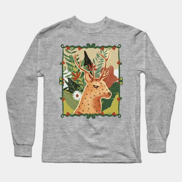 Floral deer Long Sleeve T-Shirt by Mimie20